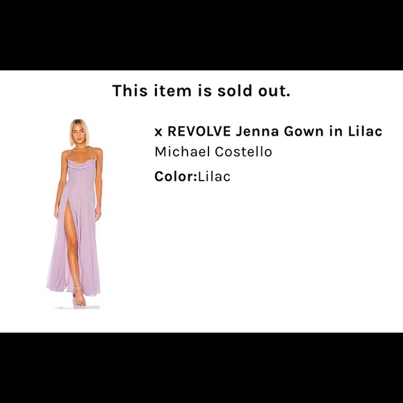 x REVOLVE Jenna gown in Lilac Michael Costello - Picture 2 of 4